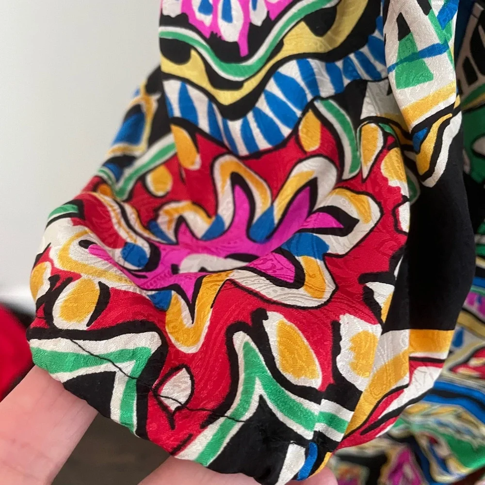 Vintage Floral Silk Diane Freis Dress - Picture 3 of 7